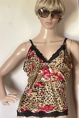 Leopard Print & Pink Floral Camisole by Donna L'Oren Gold Label Size XL - Image 1 of 4