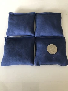 4 Blue mini cornhole, bean bags, 3" X 3" made with duck canvas double stitched - Picture 1 of 1