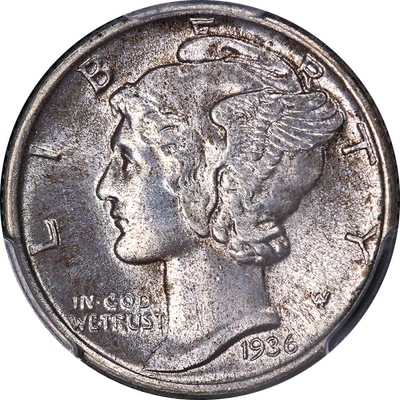 1936-P Mercury Dime PCGS MS66+ FB Great Eye Appeal Strong Strike - Image 1 of 4