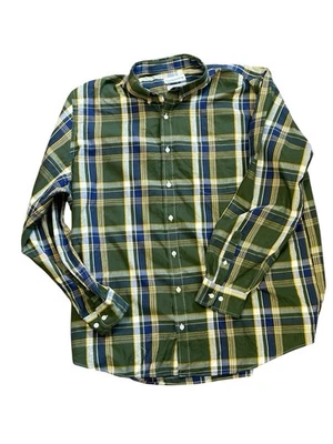 Saddlebred 3XLT Button Down Shirt Blue Green White Plaid Long Sleeve Tall Fit - Image 1 of 4