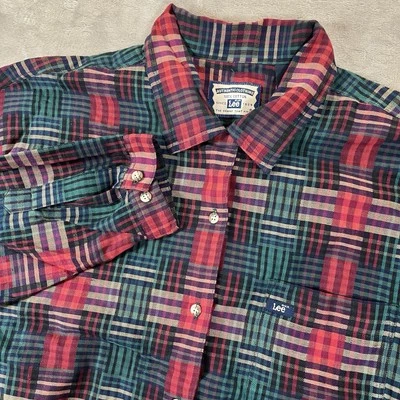 Lee Shirt Mens L Patchwork Flannel Cotton NEW - Image 1 of 4