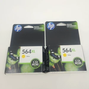 (2) HP 564XL Tintenpatrone Gelb mit hoher Reichweite - Neu Versiegelt Original OEM - Bild 1 von 5