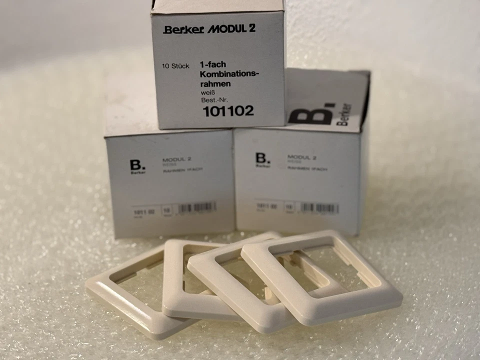 Berker Modul 2 weiß glänzend 1-fach Rahmen 101102 cremeweiß 21776 Einfach Neu - Bild 1 von 2