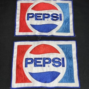 Lot Of 2- Vintage Pepsi Cola Large 8 1/2 X 6 Sew On Patch For Jacket Back - Picture 1 of 4