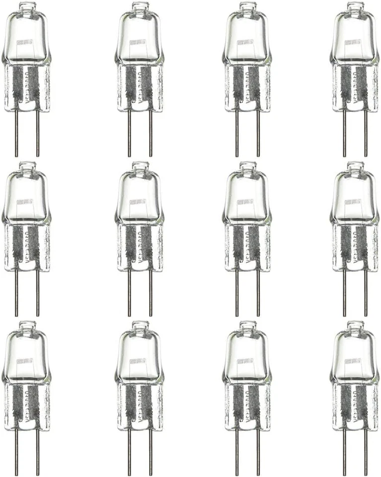 12Pack Single Ended T2.5 Bulb, G4 Bi-Pin Clear Glass, 3200K, 5W, 25LM, 12V - Image 1 of 2