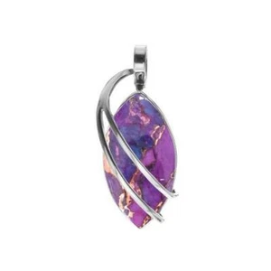 Lila Mohave Türkis Anhänger & Kette Sterlingsilber Marquise KM020 - Bild 1 von 3