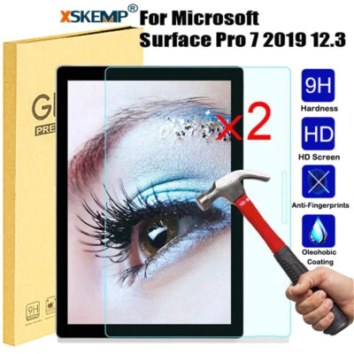 2Pcs For Microsoft Surface Pro 7 6 5 4 3 2 Tempered Glass Screen Protector Cover - Image 1 of 4