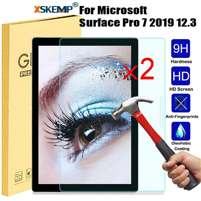 2Pcs For Microsoft Surface Pro 7 6 5 4 3 2 Tempered Glass Screen Protector Cover - Image 1 of 4