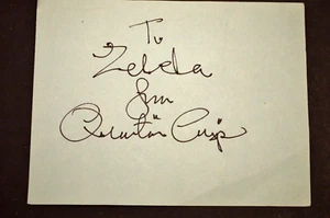 Signiertes blaues Papier von Schriftsteller & Raconteur Quentin knackig - Bild 1 von 1