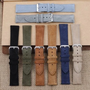 Uhrenarmband Wildleder blau schwarz braun beige 18-19-20-22-24mm - Bild 1 von 15