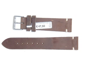 Correa de reloj de cuero genuino vintage FLUCO 20 mm beige "RODEO" - Imagen 1 de 2