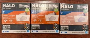 LOT OF 3+1: HALO HLA4S06VWFL9FS1EMWR 4'' ULTRA THIN GIMBAL WHITE SQ LED LIGHTS - Picture 1 of 7