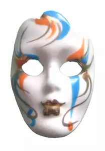Spilla maschera viso porcellana Martedì Grasso New Orleans - Foto 1 di 2