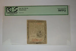 Pennsylvania- April 20, 1781 6 Pence- PCGS Choice About New 58 PPQ - Picture 1 of 2