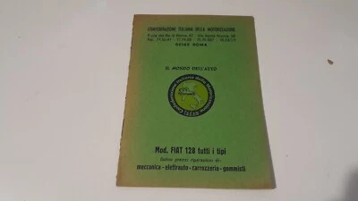Libretto manutenzione e listino prezzi Fiat 128 auto d'epoca anni 60 - Immagine 1 di 4