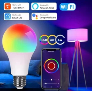 Tuya WiFi RGB Smart Life LED Light Bulb for Alexa Google E27 RGB Color Lamp - Picture 1 of 6