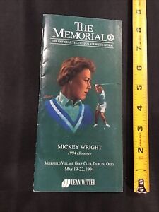 1994 The Memorial Official TV Guide Mickey Wright Honoree Muirfield Village Golf
