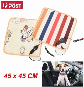 12V Car Pet Electric Heating Pad Dog Cat Heated Seat Warm Pad Thermal Protection - Picture 1 of 13