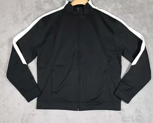 Augusta Sportswear Track Jacket Youth Large Black & White Full Zip Fleece New - Picture 1 of 9