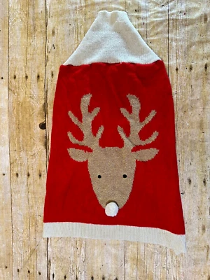 Martha Stewart Pets Dog Fashion Apparel Reindeer Sweater Red Gold Size L - Image 1 of 4