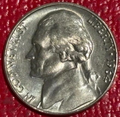 HIGH GRADE UNC 1964 D JEFFERSON NICKEL-OLD US COIN-JUN675 - Image 1 of 2