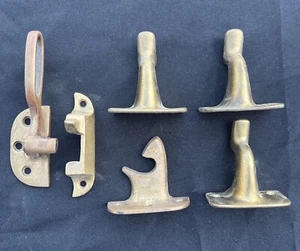 ANTIQUE VINTAGE ORNATE Nickel ICE BOX CHEST LATCHES HINGES keepers hardware - Picture 1 of 13