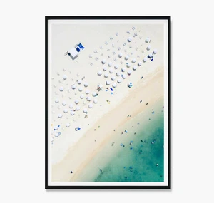 White Beach Art Print Poster or Canvas, Ocean Wall Art Surfing Beach Coastal Art - Bild 1 von 6