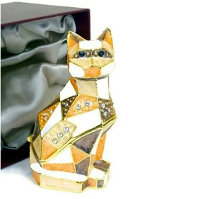 Tabby Katze Schmuck Schmuckschatulle Geometrisch Origami Tierdeko. für alle Anlässe - Bild 1 von 4