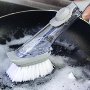 Dishwashing with Soap Dispenser Scrub Cleaner Dish Scrubber Sponge Brush - Picture 1 of 12