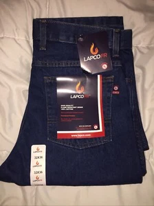 NEU, LAPCO FR Herren Flame Resistant Dark Denim Blue Jeans Größe 32x36 Modern Fit - Bild 1 von 7