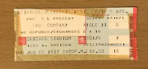 1977 BAD COMPANY / OUTLAWS BURNIN' SKY TOUR CHICAGO CONCERT TICKET STUB - Picture 1 of 2
