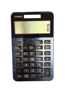 CASIO S100 Premium Calculator Navy Blue Japan Made High-End Model No Box Used - Picture 1 of 6