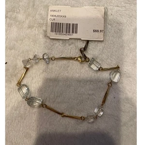 NEW UNBRANDED Rose Gold-Tone Plated & Swarovski Crystal Anklet - Picture 1 of 5