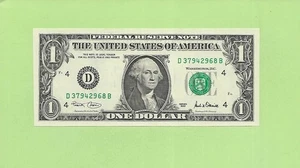2001 ..UNCIRC $1  D 3794 2968 B  .... 2001 $1  D-B      NICE NOTE         FRN - Picture 1 of 2