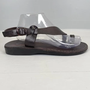Jerusalem Sandalen Herren Größe 42 braun Leder Riemchen Zehenschlaufe Schnalle Handarbeit - Bild 1 von 11
