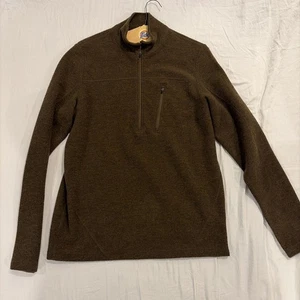 Ibex Men's M  1/2 Zip Merino Wool Blend Pullover - Brown - Picture 1 of 12