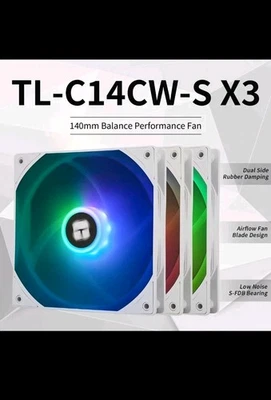 TL-C14CW-S 140MM Silent Cooling FanWhite Compurter Cooling FanCPU Coolers New x3 - Image 1 of 4