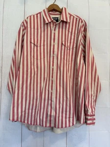 Camisa De Colección Wrangler Denim Como Rayas Botón Occidental Manga Larga Talla 18 1/2 X 37 - Imagen 1 de 7
