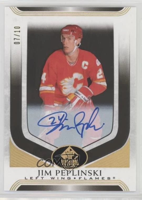 2020 Upper Deck SP Signature Edition Legends Black /10 Jim Peplinski #153 Auto - Image 1 of 2