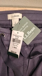 LL Bean Shorts Women Large Navy Stretch Ripstop Pull On Drawstring. NWT! - Picture 1 of 5