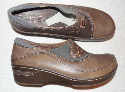 SPRING STEP L'Artiste Burbank Brown Leather Clogs EU 41 or US 10 M - NEW - Image 1 of 4