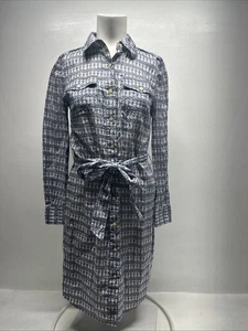 Tory Burch Shirt Dress Long Sleeve Collared Button Down Lightweight Blue Size 2 - Picture 1 of 7