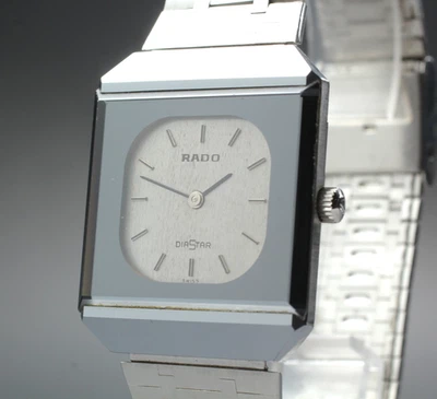 Vintage [N MINT] Rado DiaStar 67-396.0067 Silver Square Manual Men's Watch JAPAN - image 1 of 4