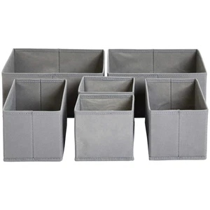 Organizer in tessuto per cassetto 6 unità Grigio - Foto 1 di 24