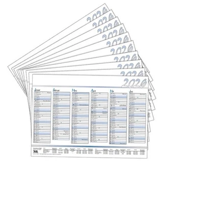 SAPHIR-TEC 10 Tischkalender / Tafelkalender 2026 blau 6 Monate/Seite DIN A4