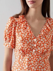 LK Bennett Silk Viscose Daisy Print Blouse Size 8 UK BNWT - Picture 1 of 8