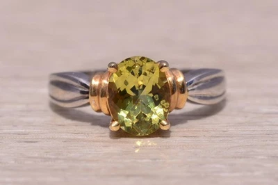 Peridot Ring in Yellow and White Gold - Image 1 of 4