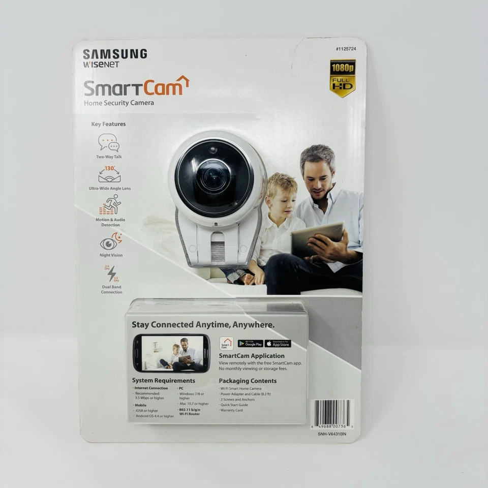 Cámara IP Samsung Wisenet SNH-V6431BN 1080p Wi-Fi con ranura para tarjeta Micro SD Foto 1 de 3