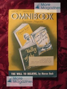 OMNIBOOK August 1956 Joy Packer P G. Wodehouse Christine Arnothy Marcus Bach  - Picture 1 of 1