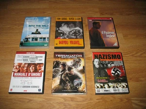 DVD TERMINATOR-PAZIENTE INGLESE-MANUALE D'AMORE-DIAVOLI VOLANTI-IN TO THE WILD. - Foto 1 di 1